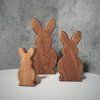 Solid Oak Easter Bunny Figurines