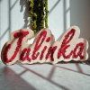 Custom Oak Name Sign with Colorful Stabilized Moss