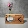 Solid Wood Table Clock with Flower Ampoule