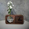 Solid Wood Table Clock with Flower Ampoule