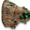 Design Reclaimed Oak Wood Wall Clock with Stabilized Moss