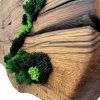 Long Reclaimed Oak Wall Clock with Stabilized Moss