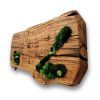 Long Reclaimed Oak Wall Clock with Stabilized Moss
