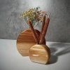Round Solid Wood Vase Set