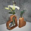 Wooden vase Set with Ampoule "Heart"