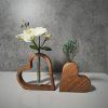 Wooden vase Set with Ampoule "Heart"
