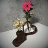 Wooden vase Set with Ampoule "Heart"