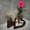 Wooden vase Set with Ampoule "Heart"