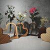 Wooden vase Set with Ampoule "Heart"
