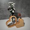 Wooden vase Set with Ampoule "Heart"