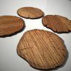 Set of 4 Oak Veneer Tree Ring Coasters
