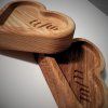 Heart Shaped Solid Oak and Ash Wooden Coaster