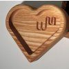 Heart Shaped Solid Oak and Ash Wooden Coaster