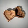 Heart Shaped Solid Oak and Ash Wooden Coaster