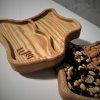 Uniquely Shaped Wooden Serving Tray for Snacks