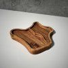 Uniquely Shaped Wooden Serving Tray for Snacks