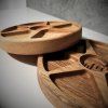 Sectioned Wooden Serving Tray for Snacks