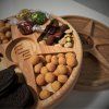 Sectioned Wooden Serving Tray for Snacks