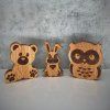 Wooden Animal Figurines | Bear, Rabbit, Owl