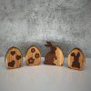 Oak & Walnut Wooden Easter Egg Decoration | Hearts, Flowers, Bunny