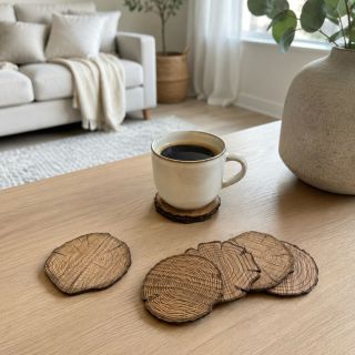 Dřevěné podtácky / Wooden Coasters 🌿🪵 Máte raději kávu nebo čaj? / Do you prefer coffee or tea? ☕✨ #drevenepodtacky...