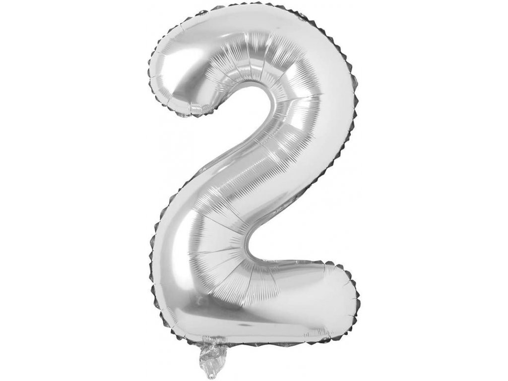 Nafukovací balónky čísla maxi stříbrné - 2