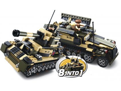 Sluban Army 8into1 M38-B0587 Tank nebo obrněný transportér 8v1