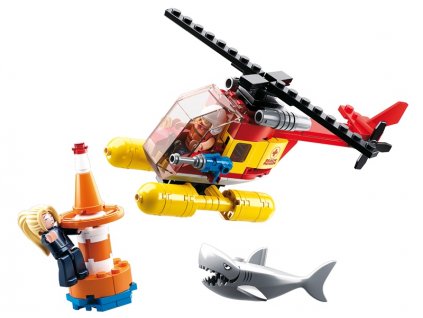 Sluban Town Strážci pláží M38-B0669 Záchranná helikoptéra a žralok