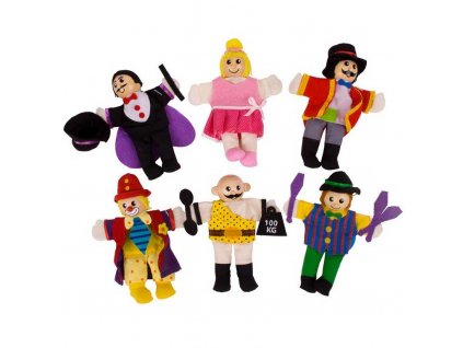 Bigjigs Toys Prstoví maňásci sada Cirkusoví baviči
