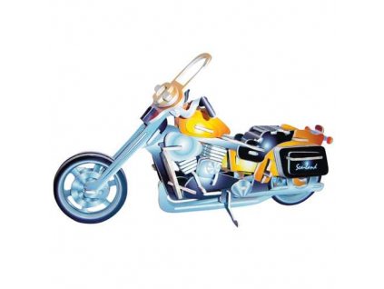 Woodcraft Dřevěné 3D puzzle barevná motorka Harley Davidson II