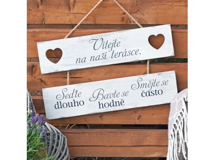 Cedule Vítejte na terásce