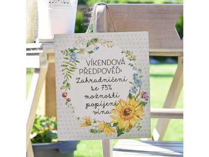 Cedulka na zahradu - "Víkendová předpověď"