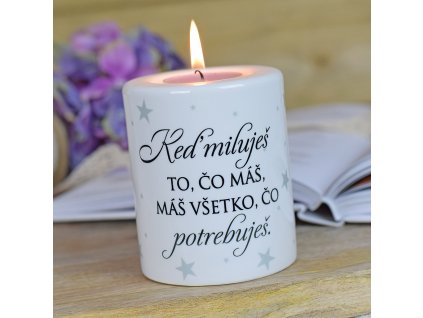 Keramický svícen - "Když miluješ..." SK