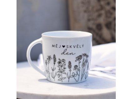 Porcelánový hrnek Louka - Měj skvělý den