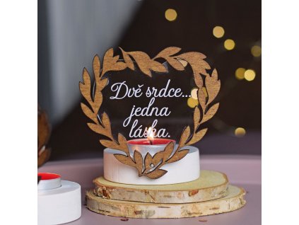 Svícen srdce - "Dvě srdce, jedna láska."