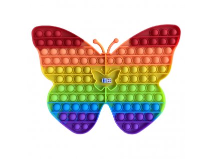 Pop It rainbow Desková antistresová hračka Motýl JUMBO XXL 30 cm