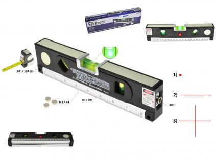 Laserová vodováha s metrom 1.5m