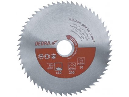Oceľový kotúč pílový na drevo 350/60/30 DEDRA - HS35060