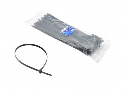 Čierne nylonové viazacie pásky - 200x7,6mm UV čipy 100 ks (80)