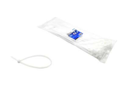 Biele nylonové viazacie pásky 200x7,6mm UV tyčinky 100 ks (50)
