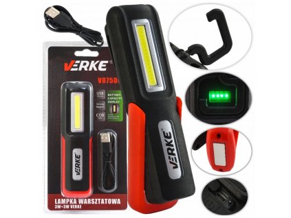 LED baterka s vstávanie Li-Ion batériou a nabíjačkou USB, VERKE V87500