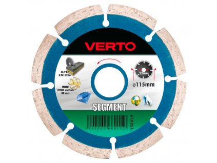 Diamantové kotúče, 115 x 22.2 mm, segment VERTO  61H2S1