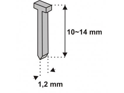 Klince do zošívačky, tvar T, 10x1,2mm, 1000ks | 11Z310