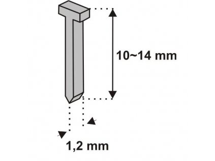 Klince do zošívačky, tvar T, 10x1,2mm, 1000ks DEDRA - 11Z310