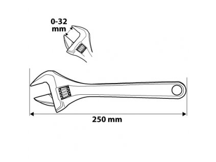 Nastaviteľný kľúč 250 mm, rozsah 0-32 mm | NEO TOOLS 03-029