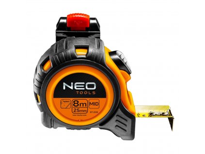 Meter zvinovací oceľový 8 m x 25 mm, autostop, úchytka | NEO TOOLS 67-208