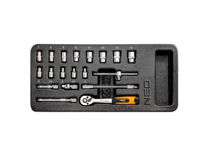 Nástrčné kľúče 1/4", súprava 19 ks | NEO 84-237