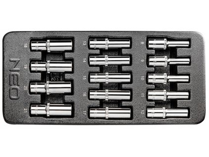 Dlhé nástavce 1/2", 8-21 mm, súprava 14 ks | NEO 84-243