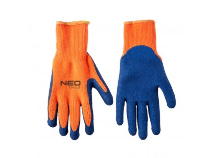 Pracovné rukavice, zateplené, akrylové potiahnuté zdrsneným latexom, 10" | NEO TOOLS 97-611
