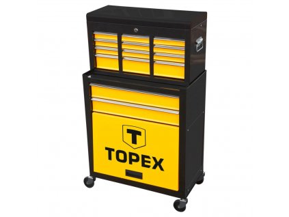 Skrinka na náradie, 2 zásuvky, veľká polička, nástavec | TOPEX 79R500